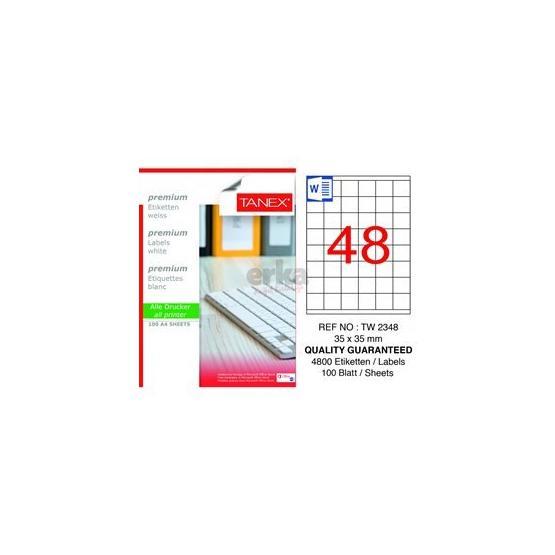 Tanex TW-2348 Lazer 35x35 mm 4800 Adet Laser Etiket