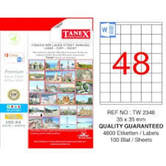 Tanex TW-2348 Lazer 35x35 mm 4800 Adet Laser Etiket