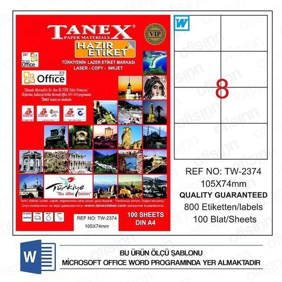 Tanex TW-2374 Lazer Etiket