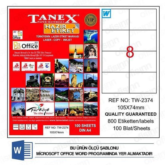 Tanex TW-2374 Lazer Etiket