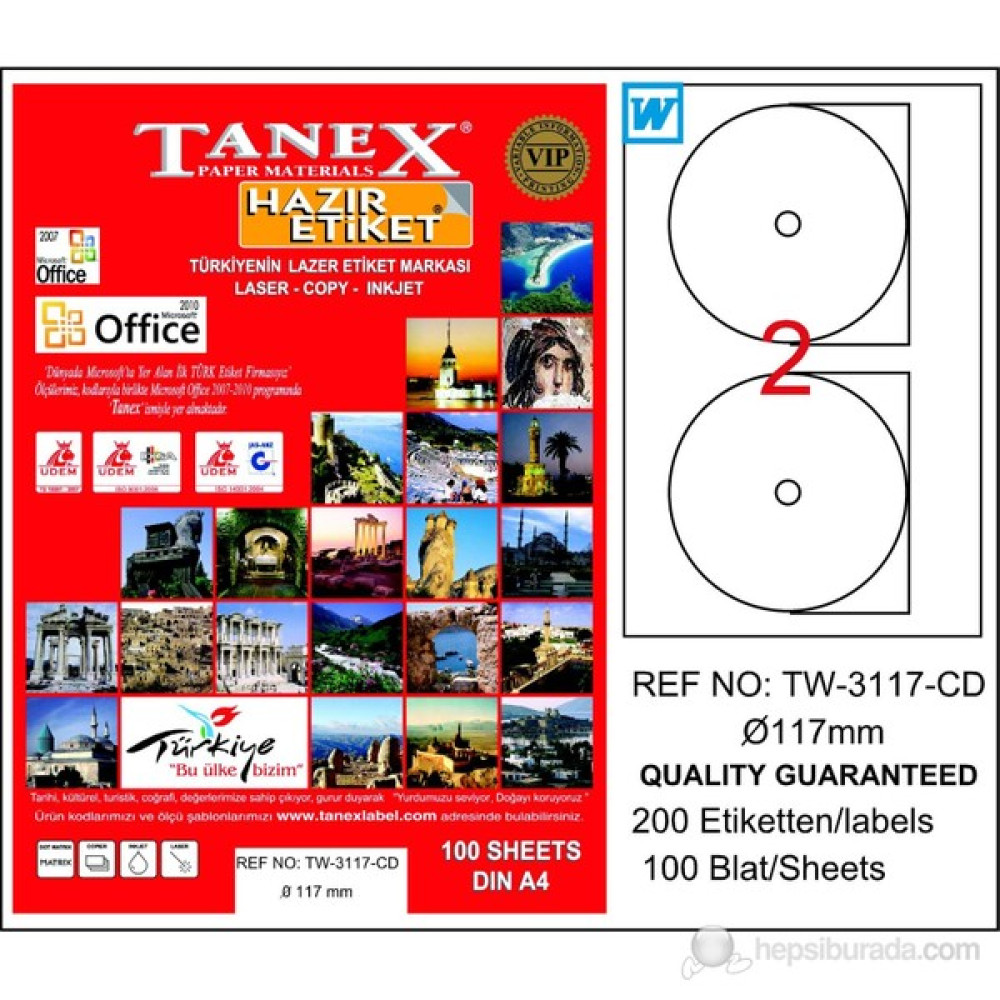 Tanex TW-3117 117 mm Laser Etiket 100 Ad. Etiket Makinesi Fiyatı