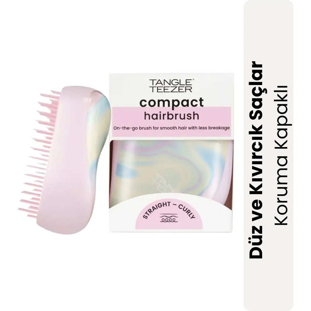 Tangle Teezer Compact Styler Ice Cream Swirl Düz ve Kıvırcık Saçlar için Esnek Seyahat Fırçası Diğer Fiyatı