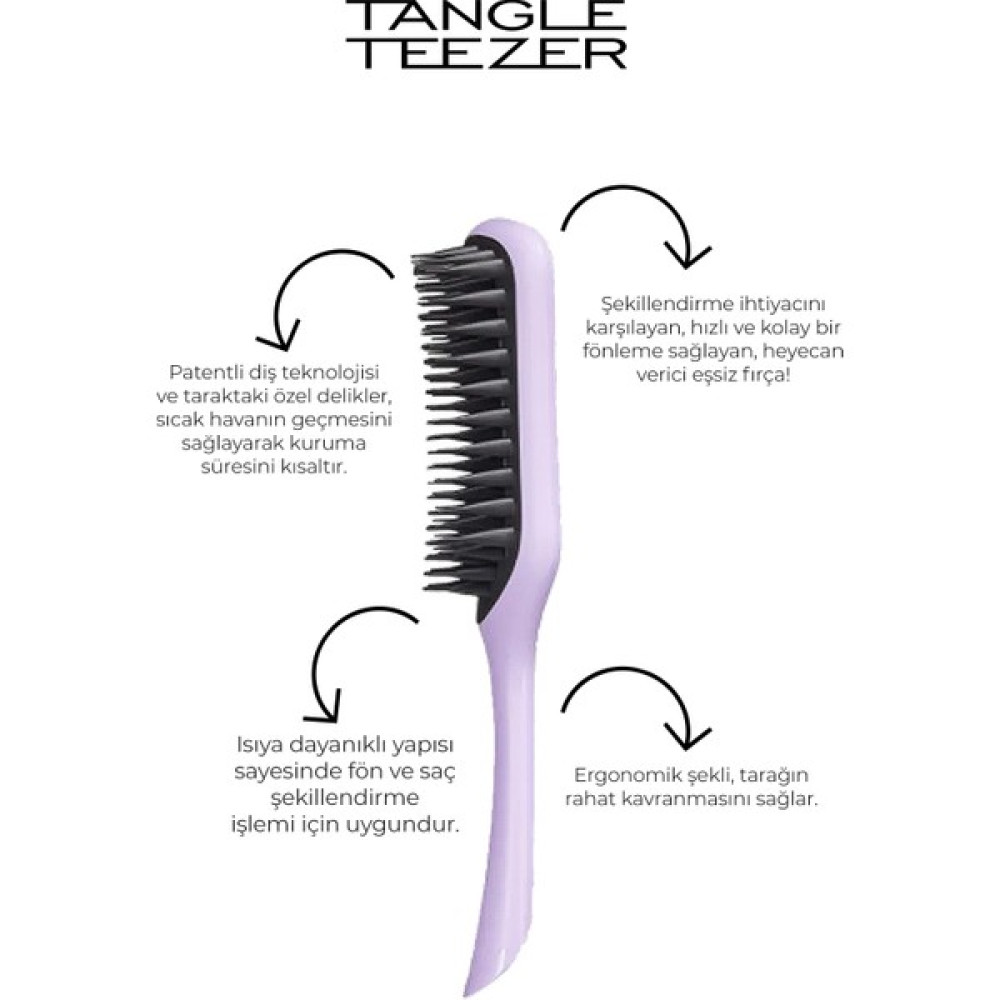 Tangle Teezer Easy Dry & Go Large Lila Saç Fırçası Saç Fırçası ve Tarağı Fiyatı
