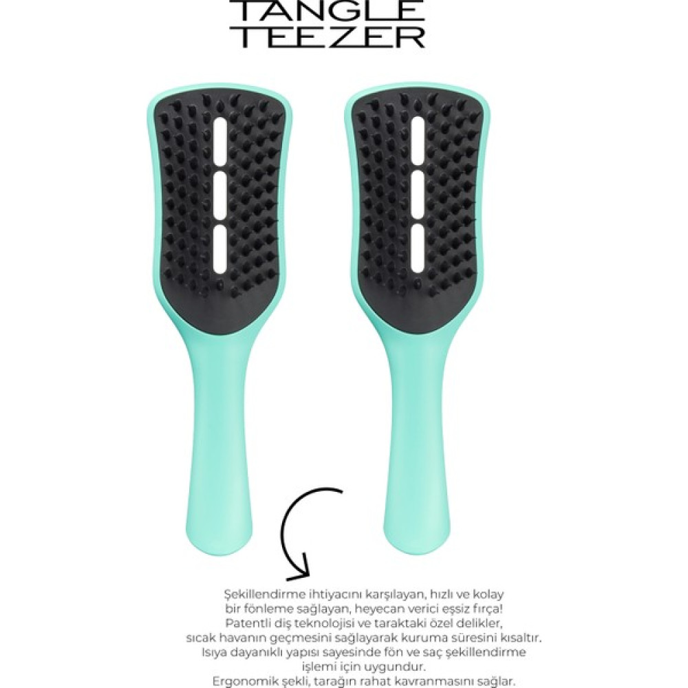 Tangle Teezer Easy Dry & Go Vented Sweet Pea Teal Green Saç ve Fön Fırçası 2 Adet Saç Fırçası ve Tarağı Fiyatı
