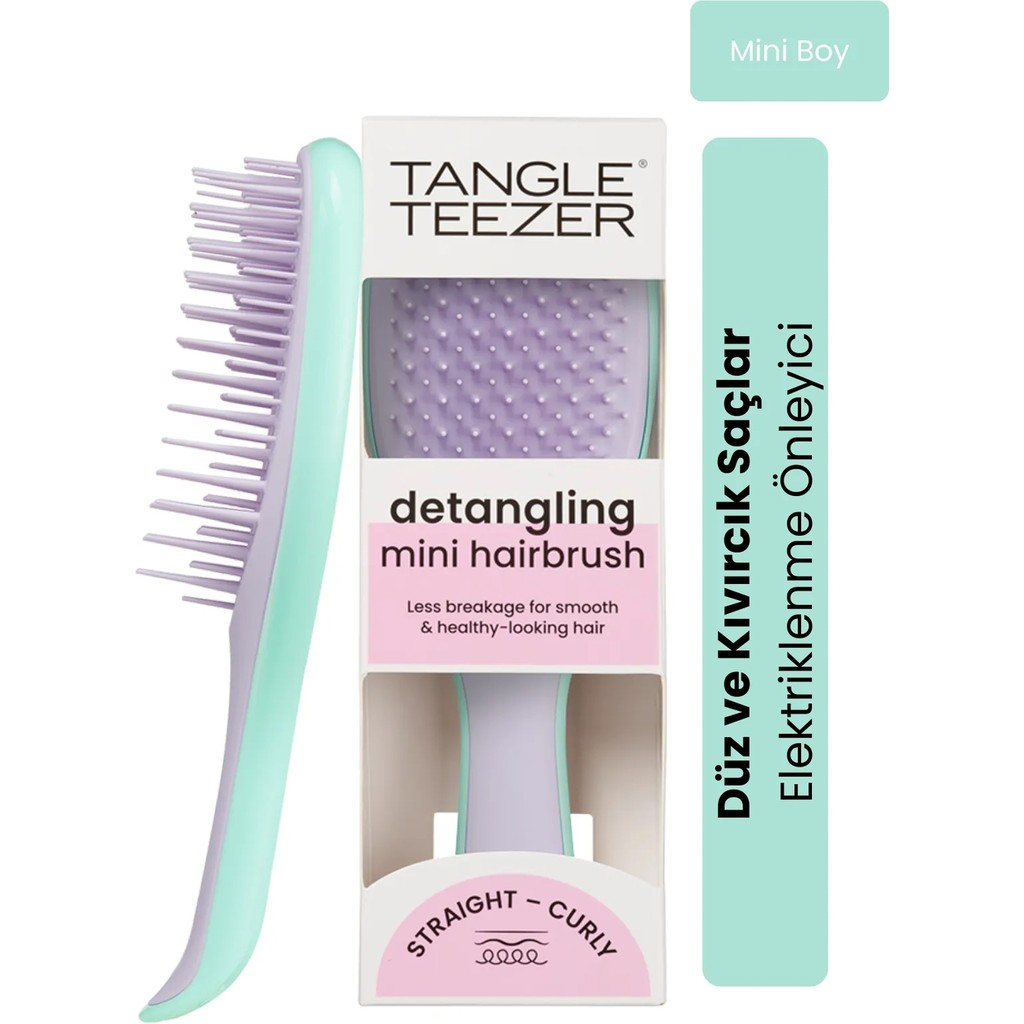 Tangle Teezer The Ultimate Detangler Mint & Lilac Eletriklenme Önleyici Mini Boy Tarak (Düz ve Kıvırcık Saçlar) Diğer Fiyatı