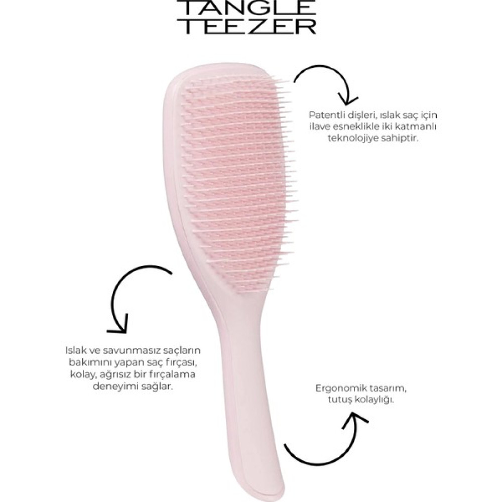 Tangle Teezer Wet Detangler Large Pembe Saç Fırçası Saç Fırçası ve Tarağı Fiyatı