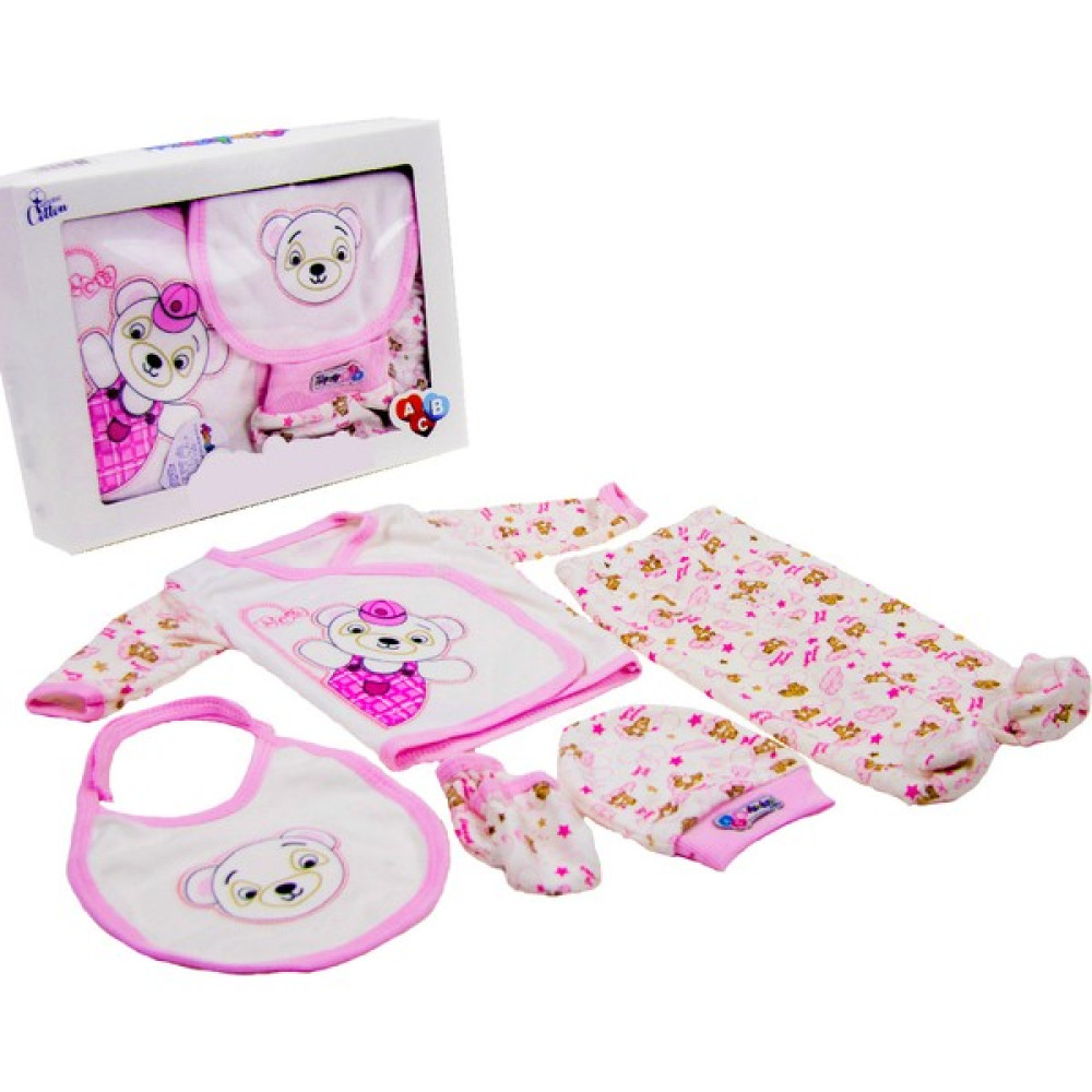 Tangmoda Kız Bebek Yenidoğan Giyim Seti 5 Parça Pembe Panda Desenli Hastane Çıkışı Bebek Hastane Çıkışı Fiyatı