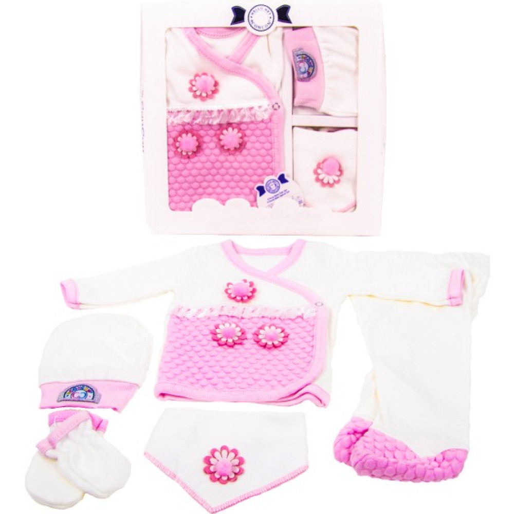 Tangmoda Kız Bebek Yenidoğan Giyim Seti 5 Parça Pembe Papatya Desenli Hastane Çıkışı Bebek Hastane Çıkışı Fiyatı