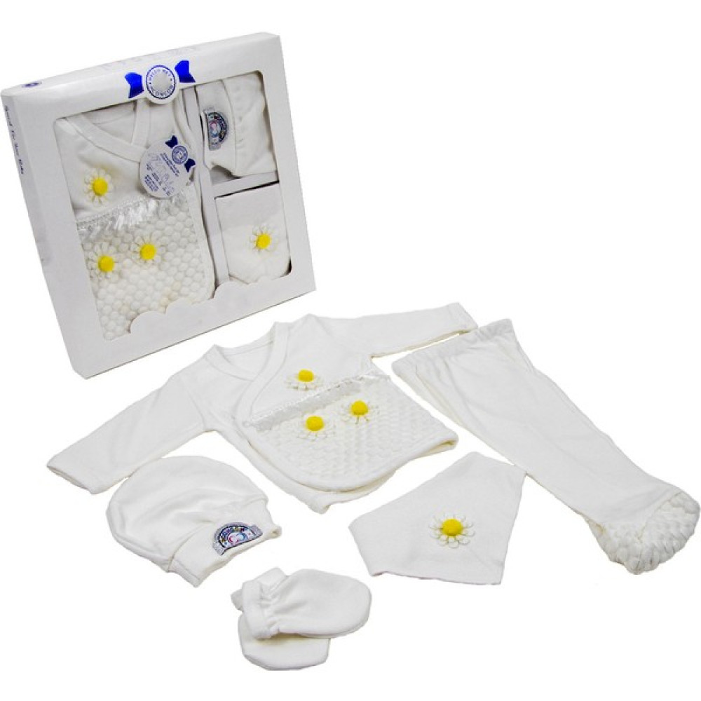 Tangmoda Kız Bebek Yenidoğan Giyim Seti 5 Parça Sarı Papatya Desenli Hastane Çıkışı Bebek Hastane Çıkışı Fiyatı