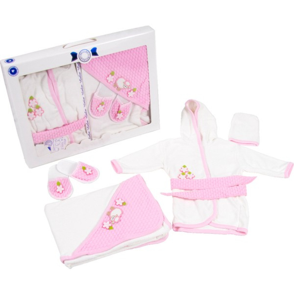 Tangmoda Pembe Yenidoğan Kız Bebek Havlu ve Bornoz Seti Hastane Çıkışı - 0 - 18 Ay Bebek Banyo-Tuvalet Fiyatı