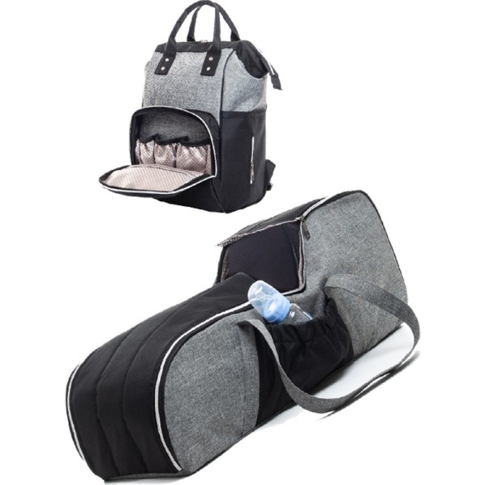 TangModa Portbebe Ana Kucağı Puset ve Anne Bebek Bakım Çantası Ikili Bebek Seti - Black - Silver Bebek Arabası-Puset Aksesuarları Fiyatı