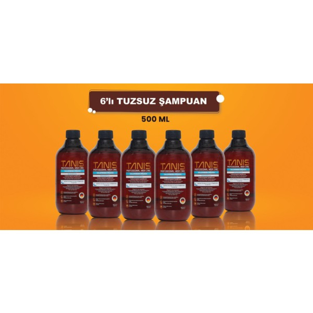 Tanis 6'Lı Tuzsuz Şampuan(500 Ml ) - 6'lı tuzsuz şampuan Şampuan ve Saç Kremi Fiyatı