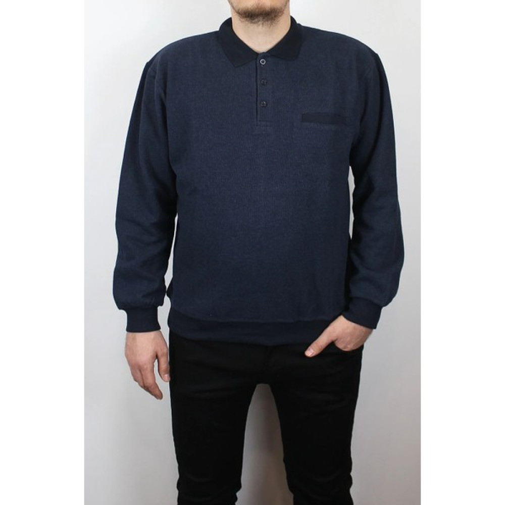 Taniş Giyim Erkek Polo Yaka Cepli Regular Kalıp Selanik Örgü Düz Renk Lacivert Sweatshirt SLN100 Erkek Sweatshirt Fiyatı