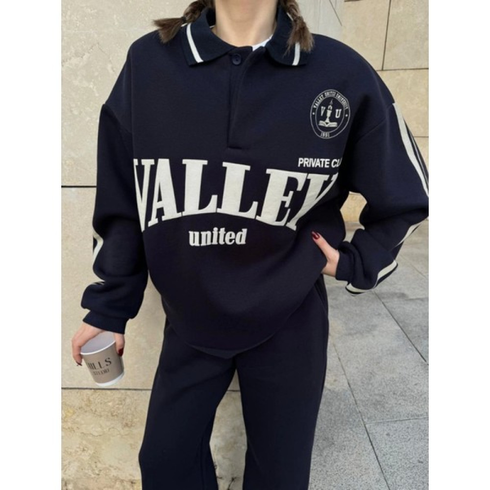 Tanla Butik Üç Iplik Yakalı Sweat Baggy Pantalonlu Takım - Siyah Kadın Eşofman Fiyatı