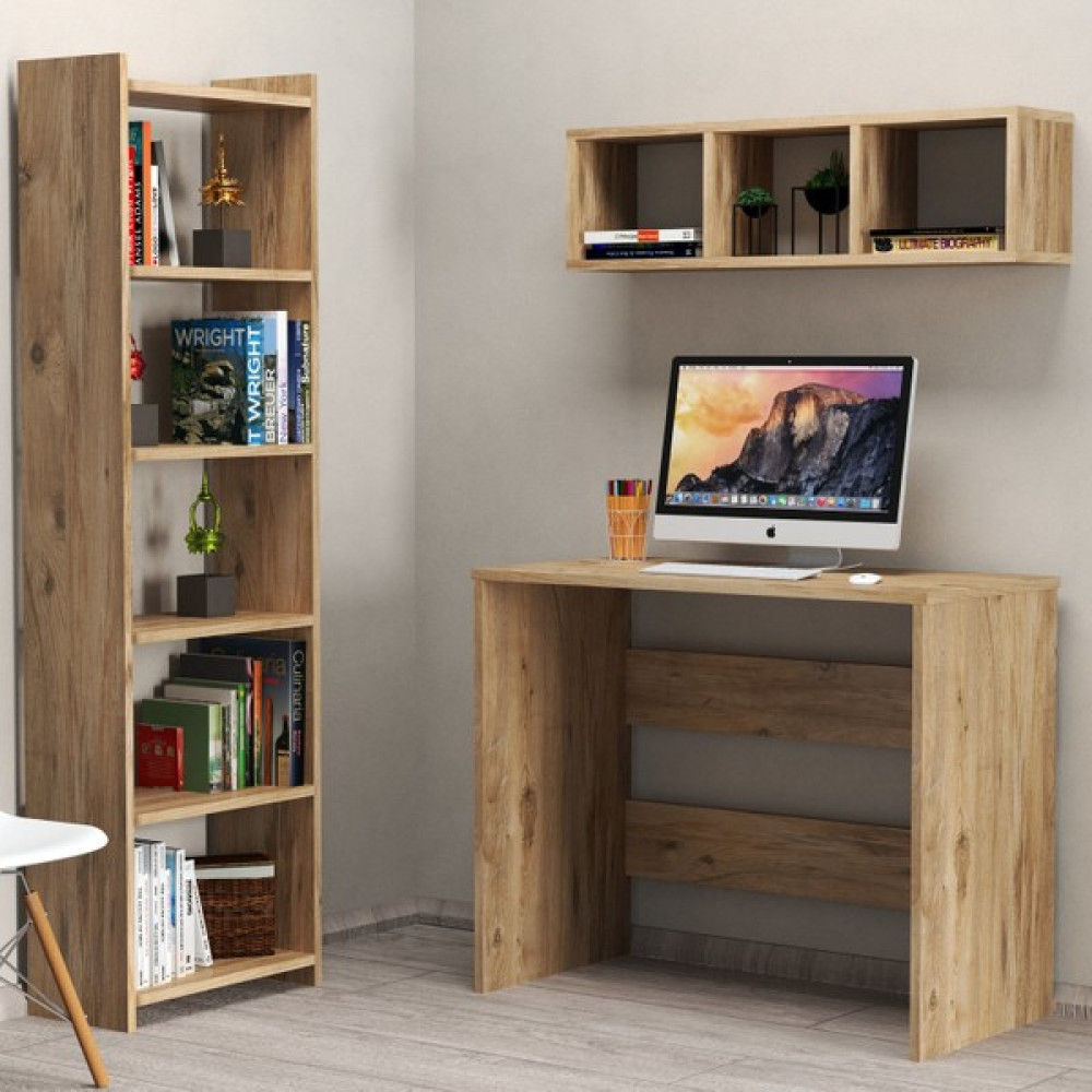 Tanmob Çalışma Masası Raflı Kitaplıklı Çam - CLM0302 - Y: 74 cm D: 45 cm G: 90 cm Çalışma Masası Fiyatı