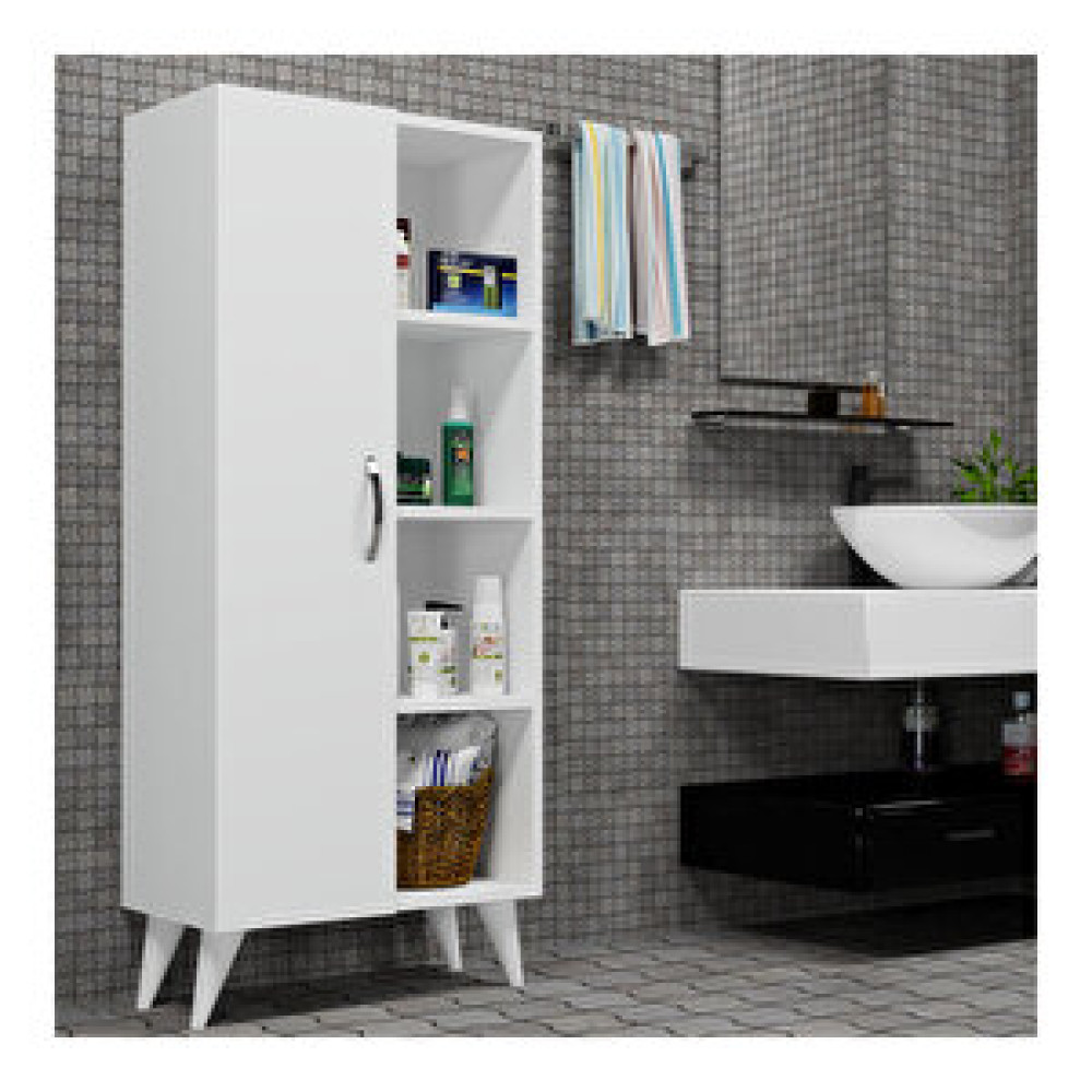 Tanmob Star Tek Kapılı 4 Rafli Dolap Banyo Dolabı / Mobilyası Fiyatı
