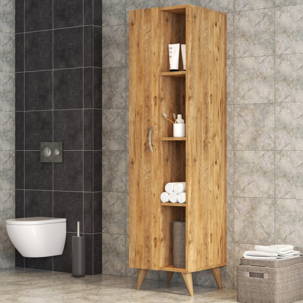Tanmob Tek Kapılı Raflı Ütü Masası Dolabı Çam - BDL0302 - Sarı Banyo Dolabı / Mobilyası Fiyatı
