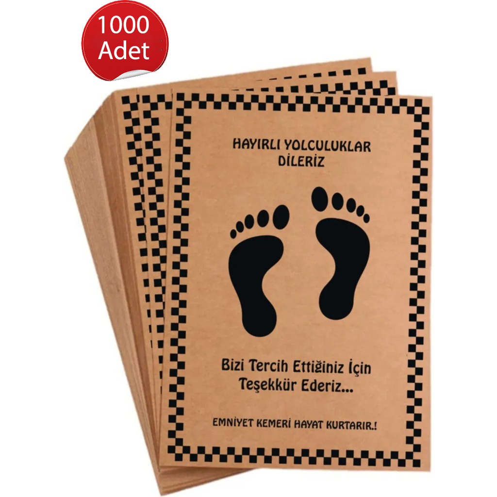 Tanpet Kraft Araç Araba Oto Paspas Kağıdı Baskılı 1000 Adet 35X50 cm - Kahverengi Araca Özel Paspaslar Fiyatı