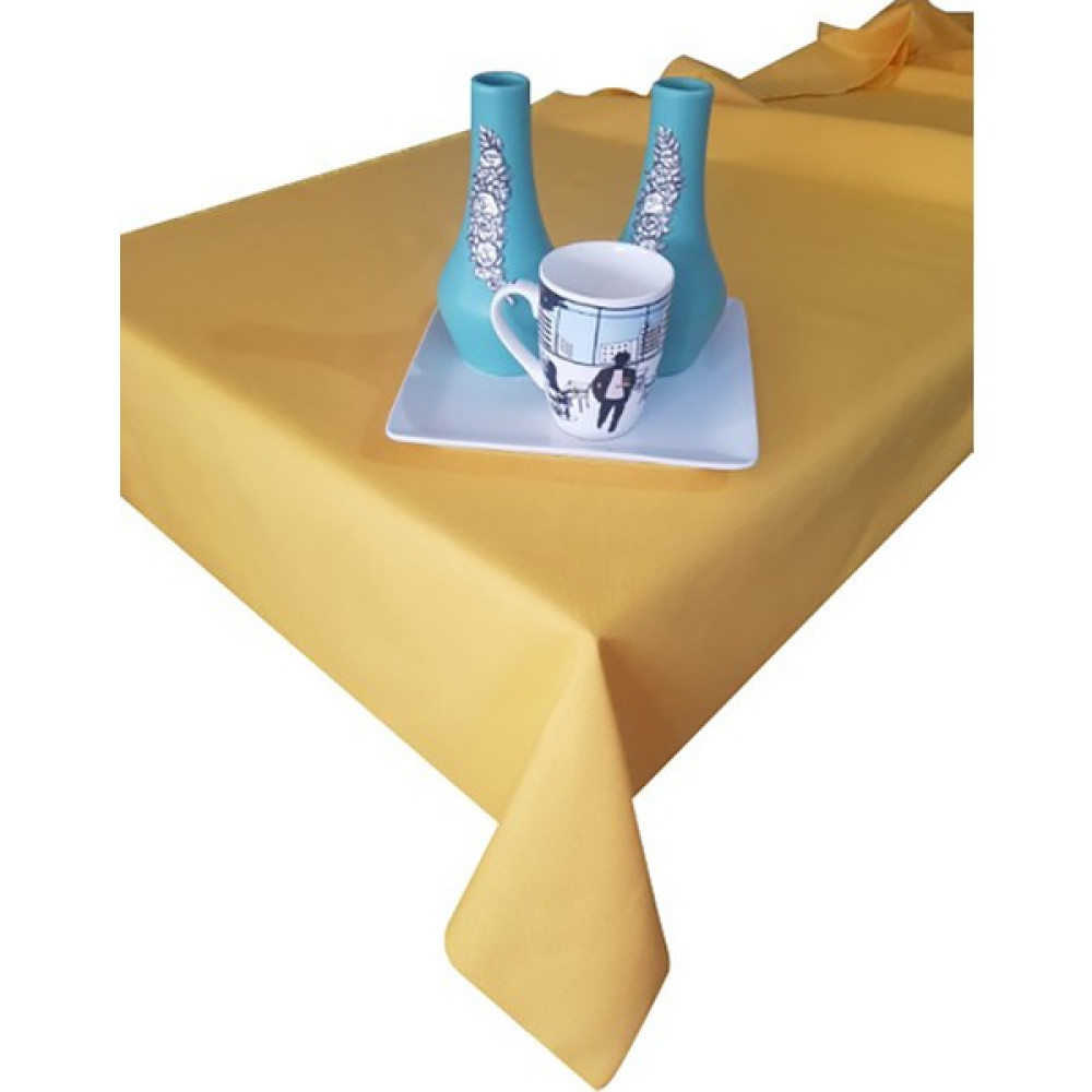 Tante Belle Sarı Dertsiz Leke Tutmaz Duck Kumaş Salon - Mutfak Masa Örtüsü - 150 x 300 cm Masa Örtüsü Fiyatı