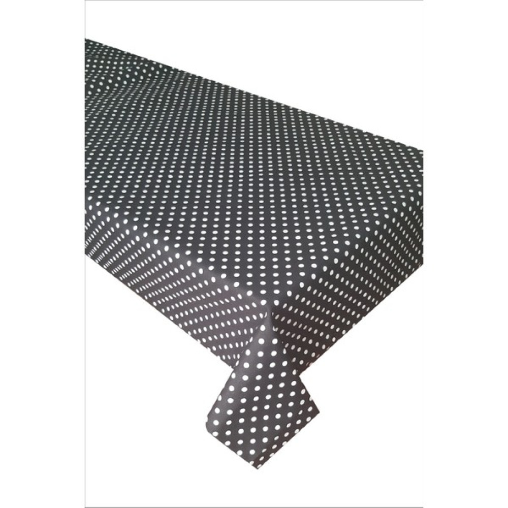 Tante Belle Siyah Puantiyeli Leke Tutmaz Duck Kumaş Salon - Mutfak Masa Örtüsü - 100 x 230 cm Masa Örtüsü Fiyatı
