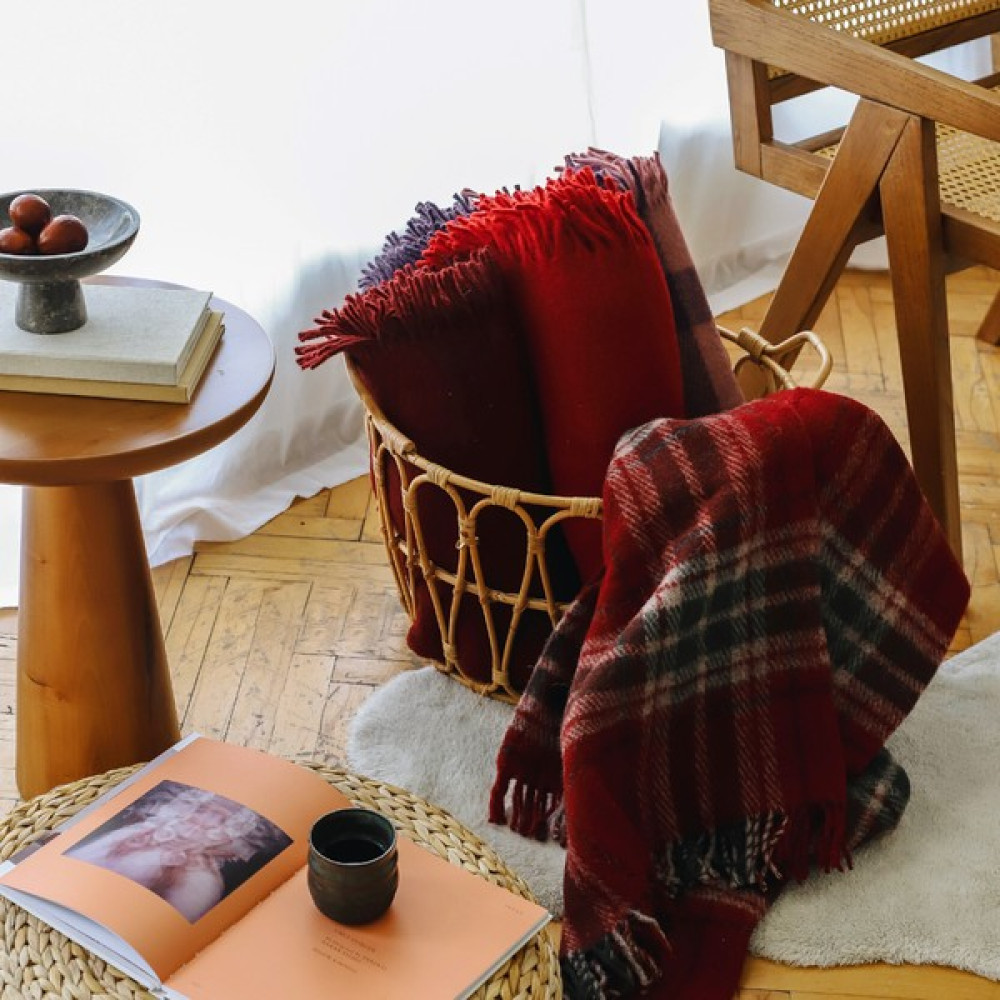 Tante Roza Woolmark Tek Kişilik %100 Saf Yün Battaniye Bordo - 130 x 180 cm Battaniye Fiyatı