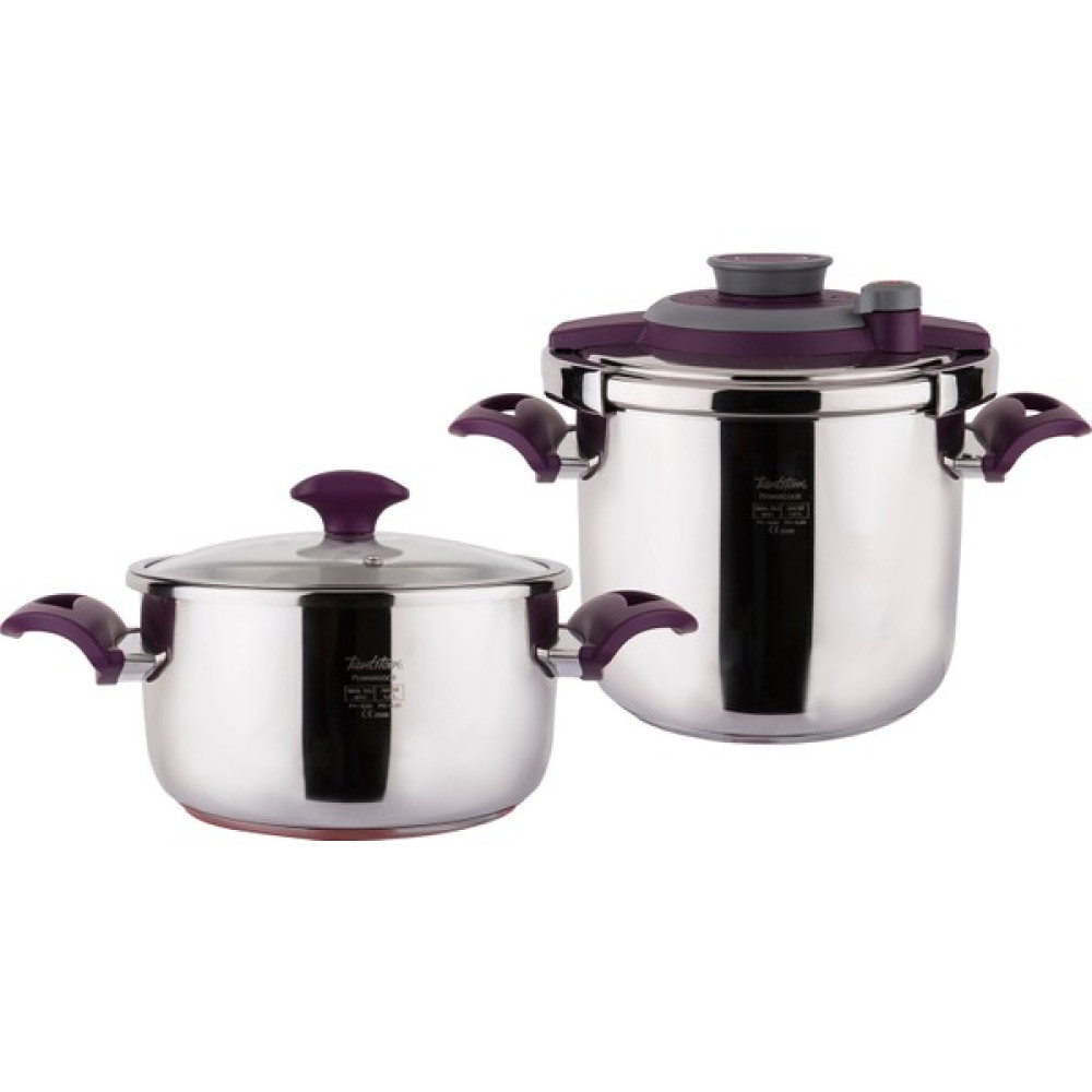 Tantitoni Powercook Mor Düdüklü Tencere Seti 4+7 Lt - Kahverengi - 4 - 7 L Set Düdüklü Tencereler Fiyatı