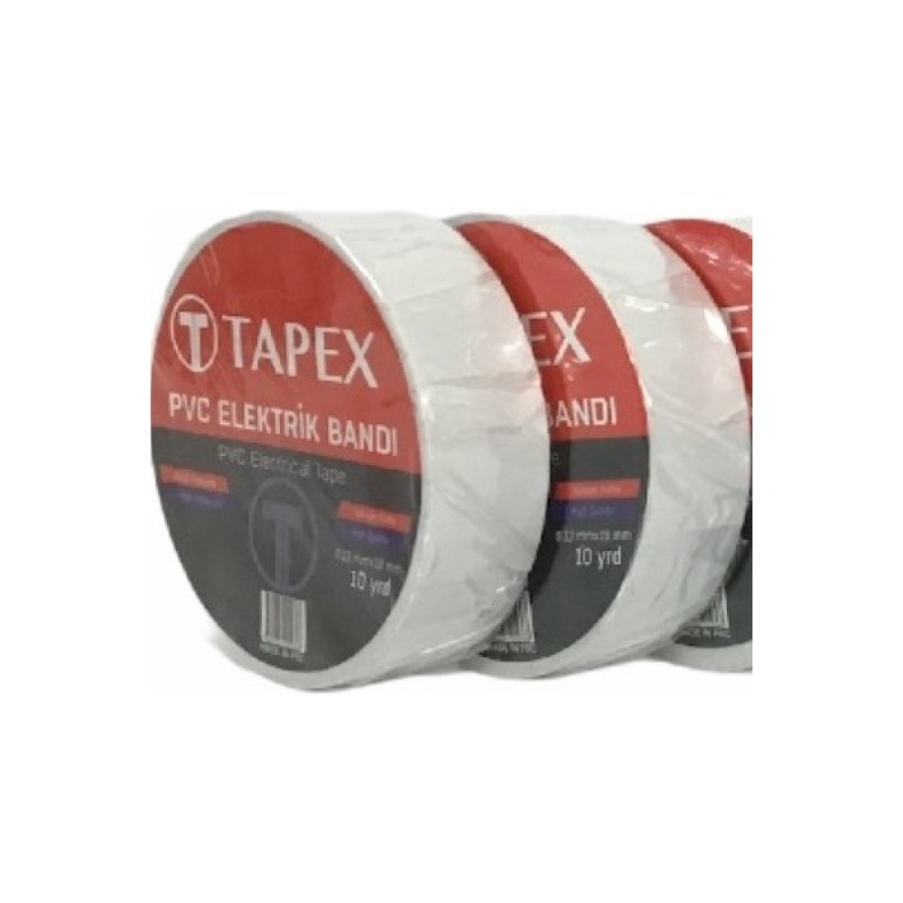 Tapex Elektrik Bandı Beyaz (10 Lu Paket) Nalburiye & Hırdavat Fiyatı