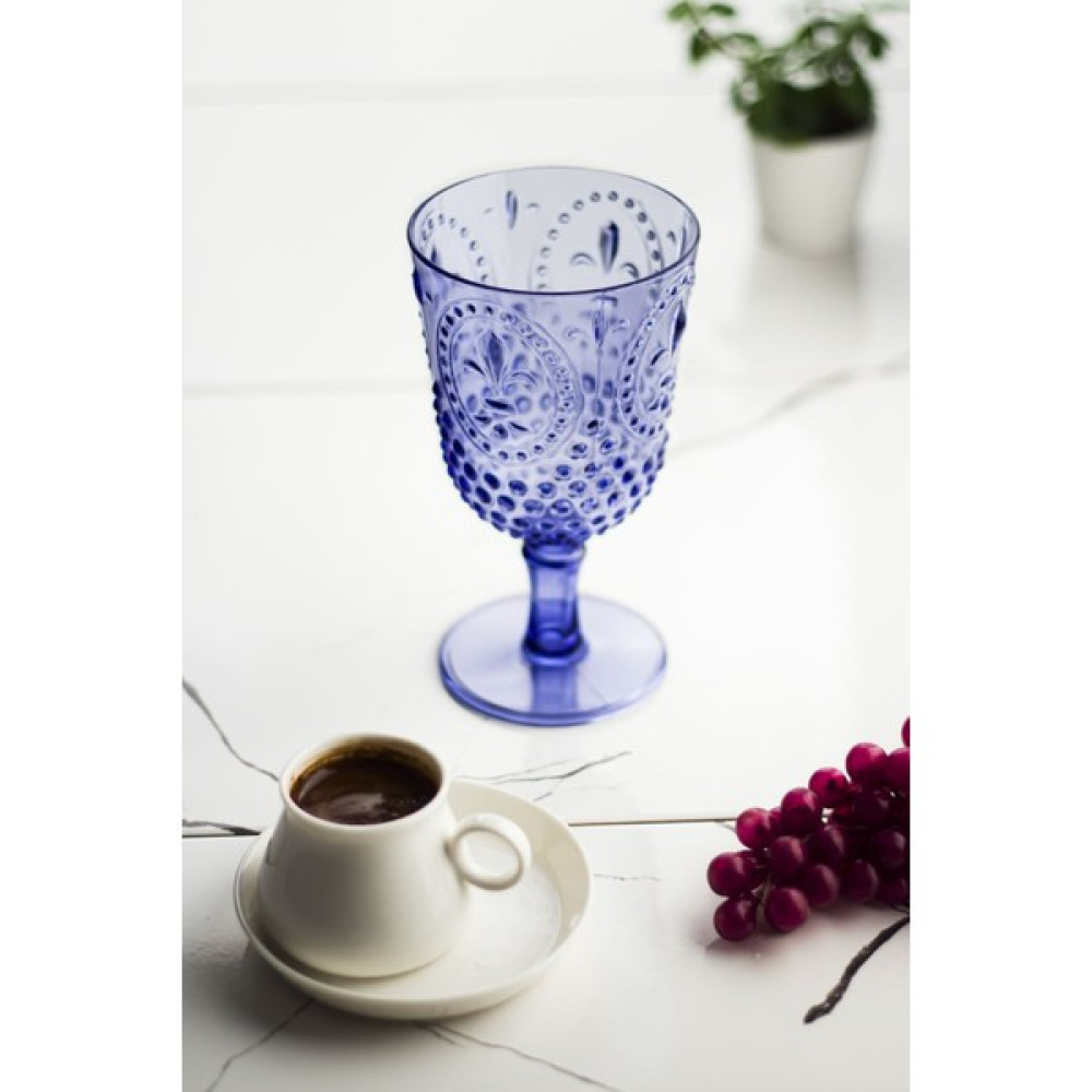 Taratatam Akrilik Mavi Tekli Kadeh & Su Meşrubat Kahve Yanı Bardağı 450 ml ( Cam Değildir ) Fincan / Bardak / Kahve Takımı Fiyatı