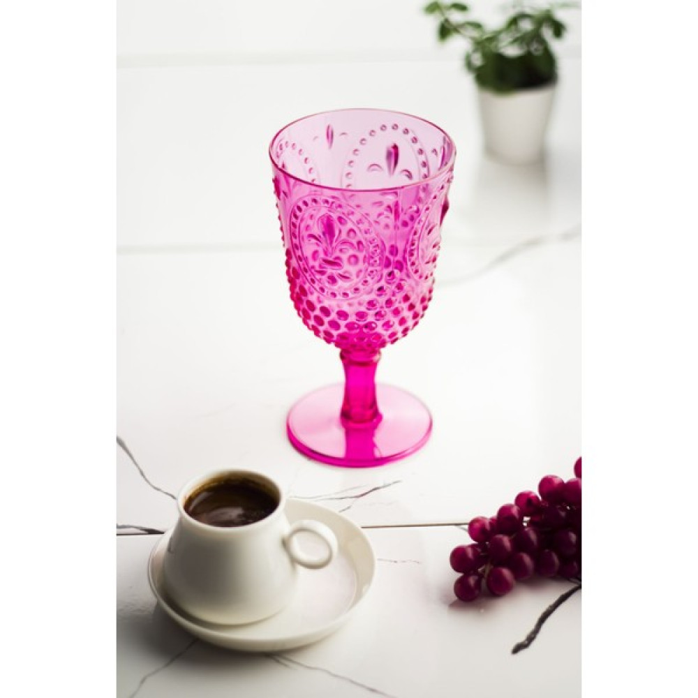 Taratatam Akrilik Pembe Tekli Kadeh & Su Meşrubat Kahve Yanı Bardağı 450 ml ( Cam Değildir ) Fincan / Bardak / Kahve Takımı Fiyatı