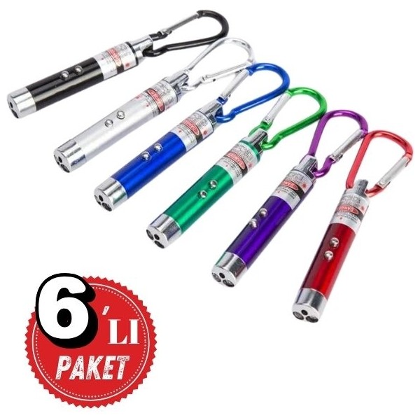 Tarez 6 Adet Kırmızı Lazer 3in 1 Çok Fonksiyonlu Mini Lazer Fener, Kedi Lazer Oyuncağı Evcil Hayvan Ürünleri Fiyatı