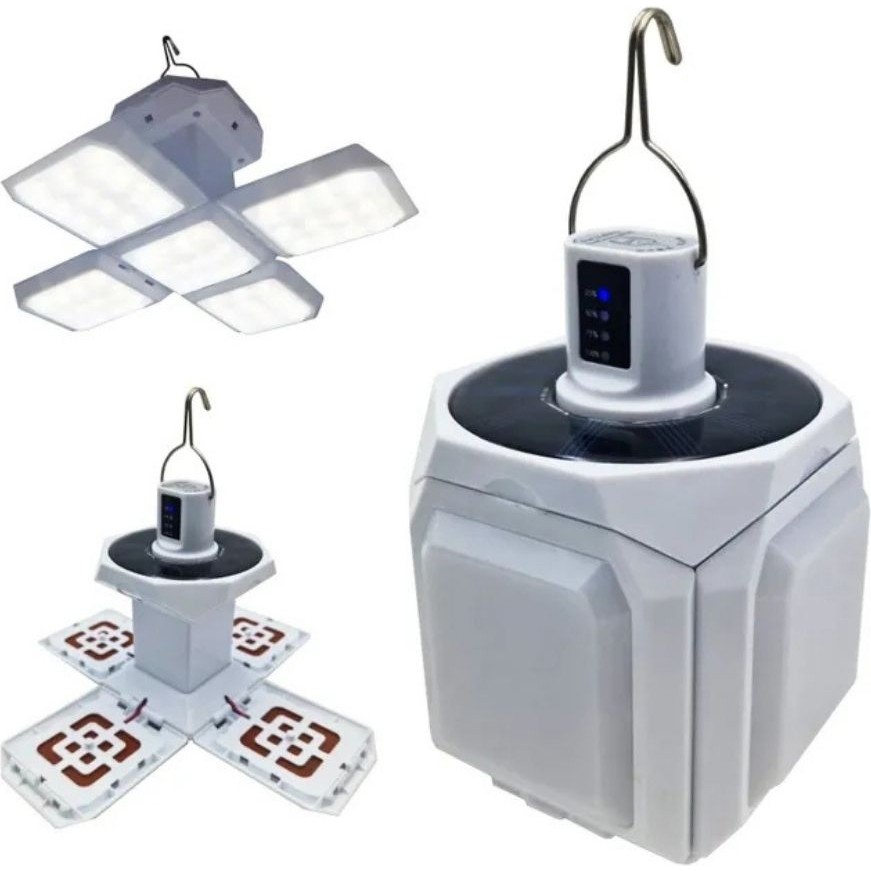 Tarez PT-2081 Solar Kamp Lambası, Katlanabilir USB Şarjlı Güneş Enerjili Kamp Lambası 60 Smd LED 1000 Lümen Diğer Fiyatı