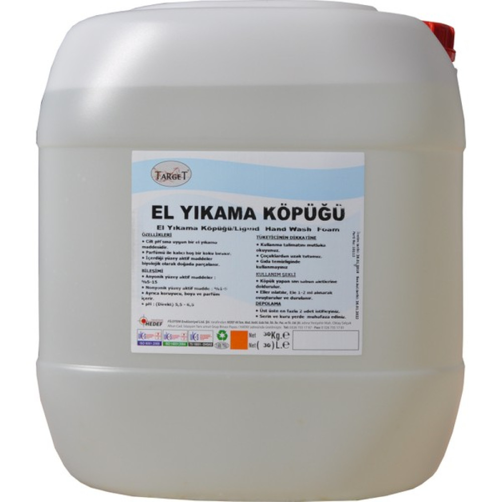 Target El Yıkama Köpüğü - Köpük Sabun 30 kg Target Sabunlar Fiyatı