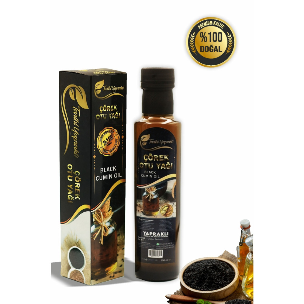 TARİHİ YAPRAKLI Soğuk Sıkım Çörekotu ( Çörek Otu) Yağı 250 ml %100 Saf % 100 Yerli Tohum Sıvı Yağ ve Zeytinyağı Fiyatı