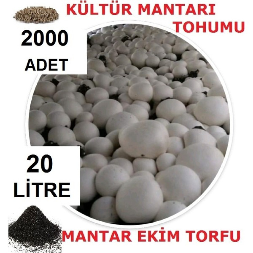 Tarımsal ve Hayvansal Ürünler 20 Litre Ekim Torfu ve 2000 Adet Kültür Mantarı Tohumu Tohum Fiyatı
