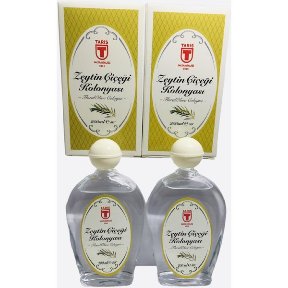 Tariş Zeytin Çiçeği Kolonyası 80 Derece 200 ml Cam Şişe - 2'li Set Kolonya & Gülsuyu Fiyatı