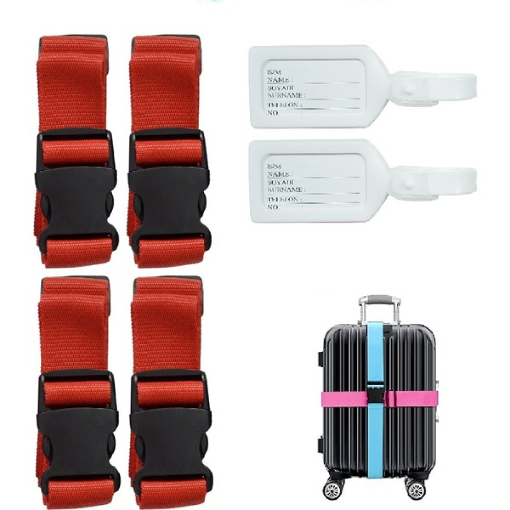 Tarix 4 Adet Kırmızı Valiz Kemeri + 2 Adet Beyaz Valiz Etiketi Çanta (Outdoor) Fiyatı