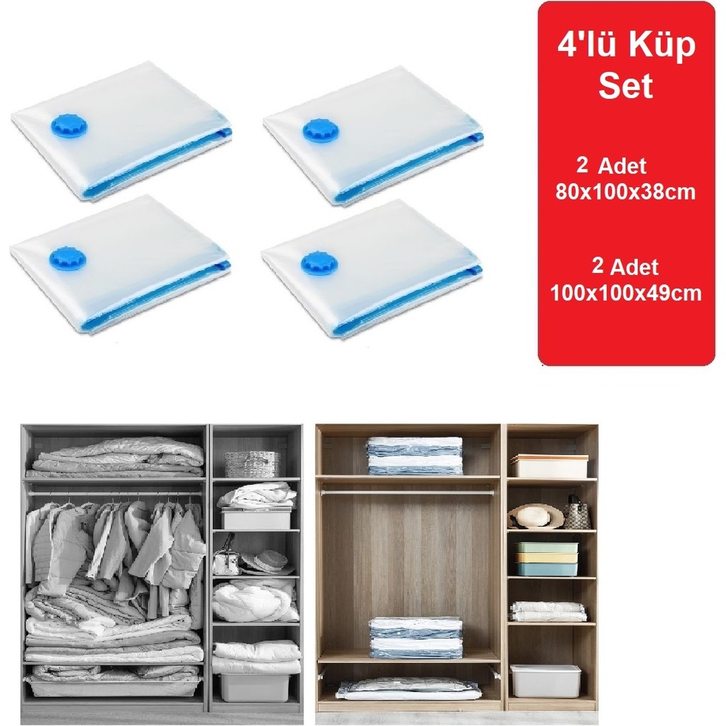 Tarix Vakumlu Hurç,vakum Poşeti,hurç,vakumlu Organizer,elbise Için Vakumlanabilir Hurç,valiz Organizeri - 4lü Küp Set Bavul / Valiz Fiyatı