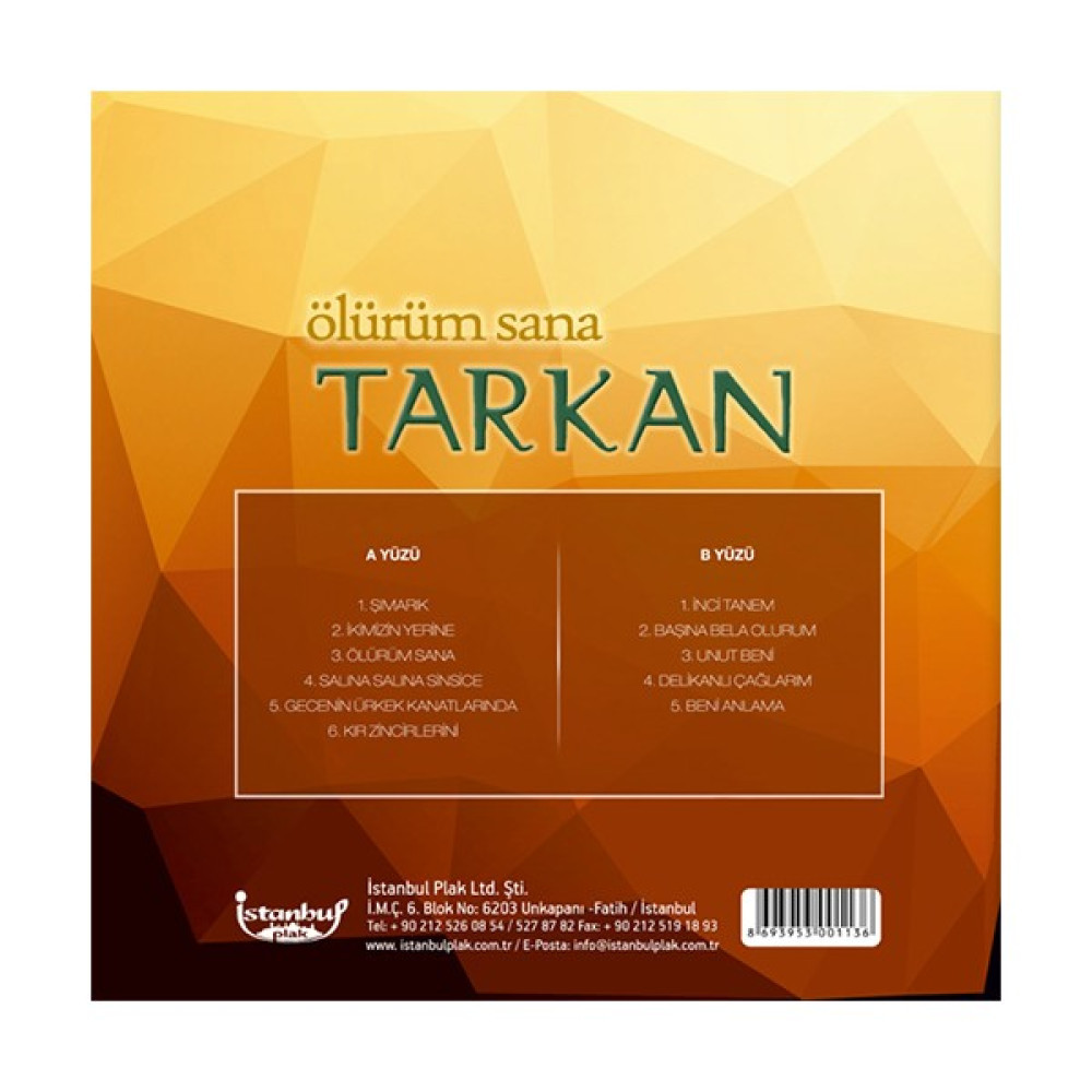 Tarkan - Ölürüm Sana (Plak) Pikap & Aksesuarları Fiyatı