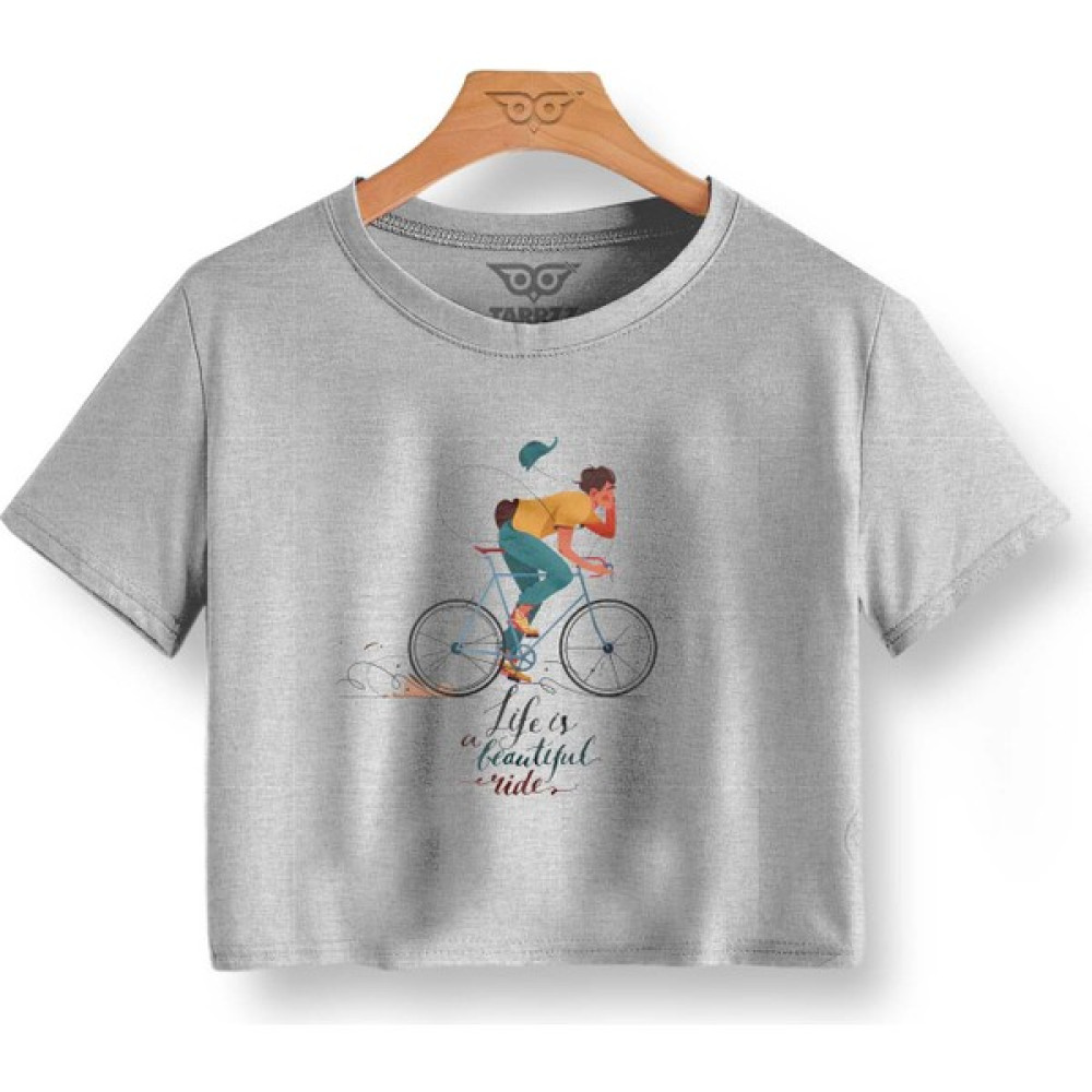 Tarrzzcom Bisiklet Sürüşü Baskılı Kadın Crop Kadın Crop T-Shirt Bluz Fiyatı