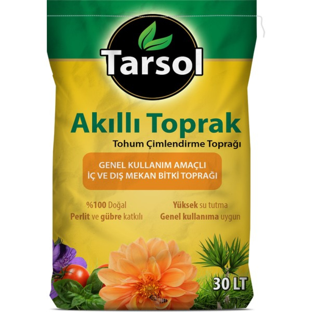 Tarsol Akıllı Toprak %100 Katkılı 30 Lt Fide Bitki Tohum Yetiştirme Yüksek Verim Bitki Fiyatı