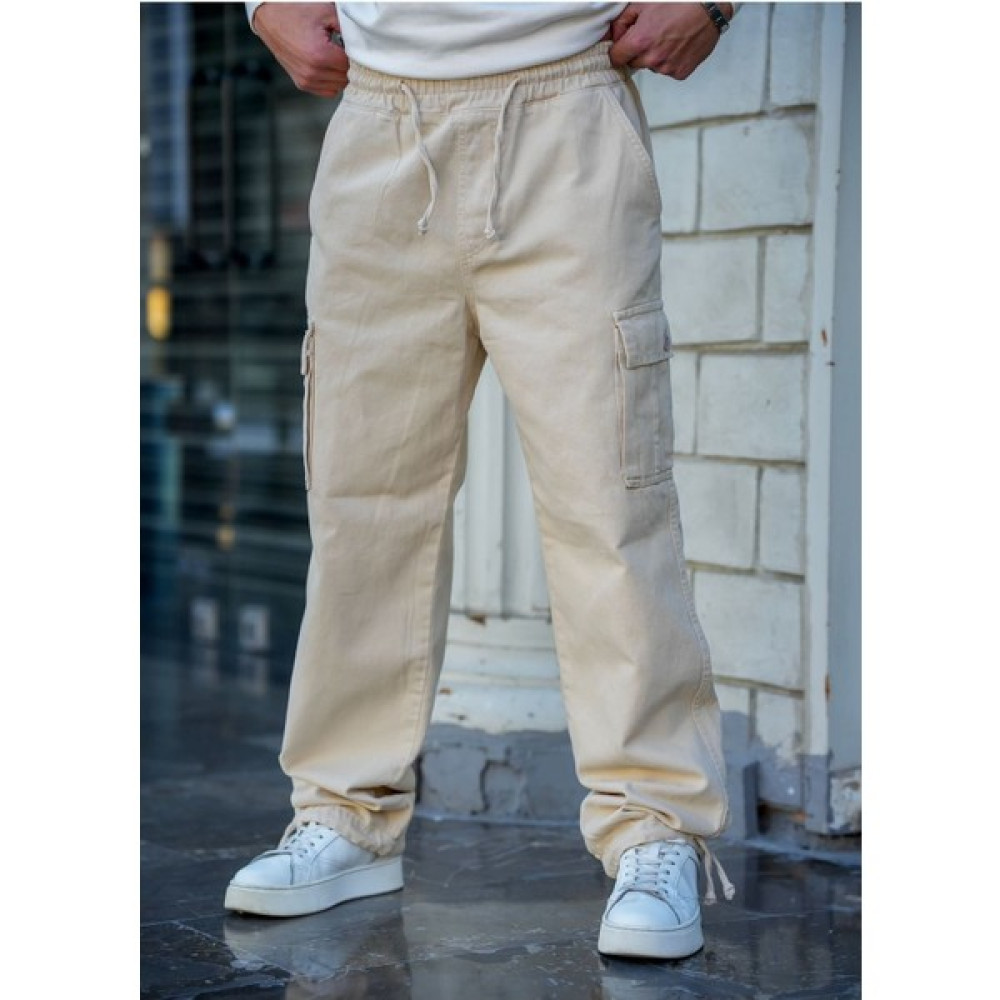 Tarz Cool Erkek Gri Bagcıklı Kargo Cepli Baggy Denim Pantolon Erkek Pantolon Fiyatı