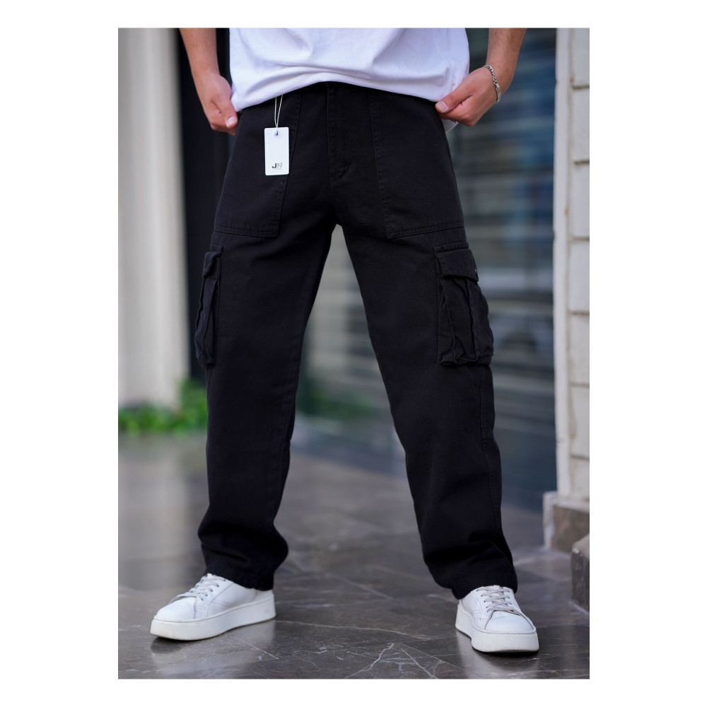 Tarz Cool Erkek Kargo Cep Baggy Pantolon Siyah Rengi 36 Beden Kadın Pantolon Fiyatı