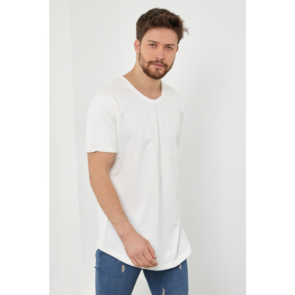 Tarz Cool Erkek Kırık Beyaz Pis Yaka Salaş T-shirt-tcps001r56s L Beden Bayan T-shirt Fiyatı