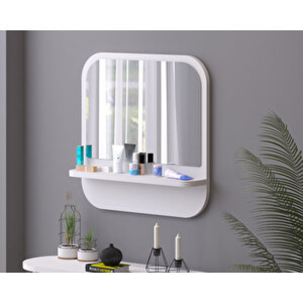 Tarz Design 45 Cm Kare Raflı Beyaz Antre Hol Koridor Duvar Salon Mutfak Banyo Ofis Makyaj Aynası Ayna Fiyatı