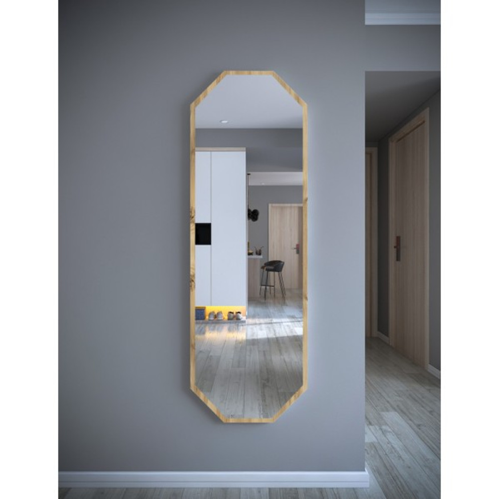 Tarz Design Kece Gold Sekizgen Dekoratif Boy Aynası 150 x 50 cm Ayna Fiyatı