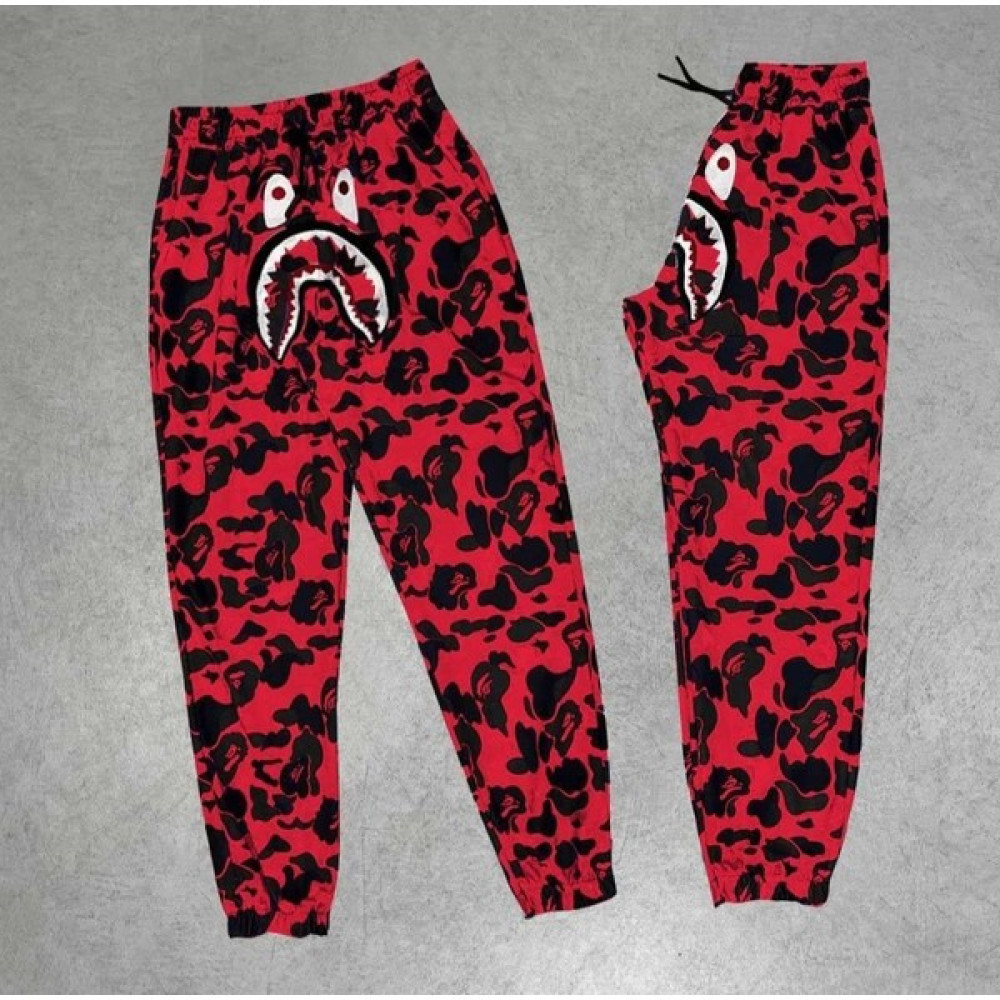 Tarz Yeri Erkek Bape Shark Dijital Baskılı Eşofman Altı - Kırmızı Erkek Eşofman Fiyatı