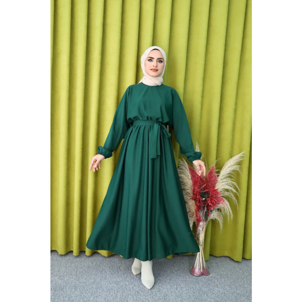 Tarzım Tuba Sima Mevlana Kloş Kesim Scuba Tesettür Elbise STD Beden Tesettür Giyim Fiyatı
