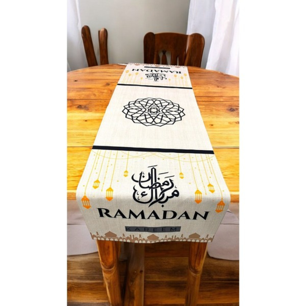 Tarzını Seç Ramazan Desenli Runner Ramadan Kareem Iftar Sofralarına Runner - Renkli - 140 cm Masa Örtüsü Fiyatı