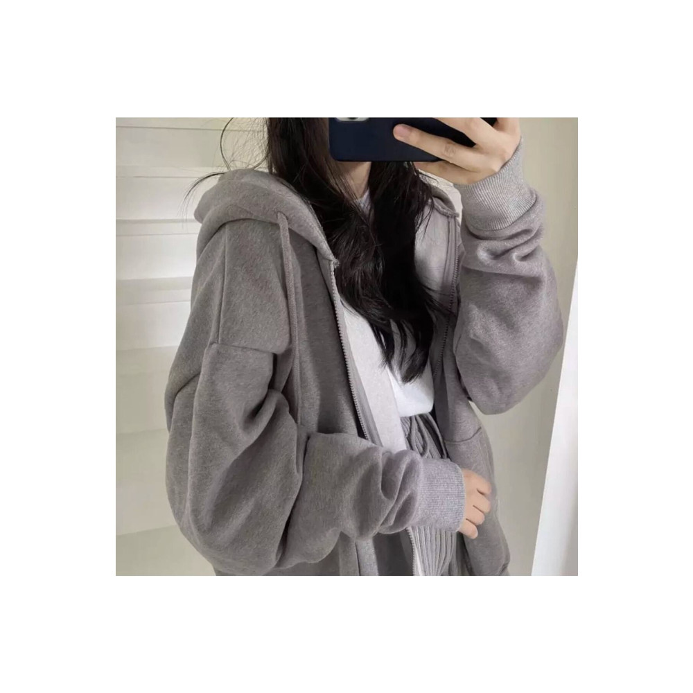 Tarzsokak Özel Tasarım Kapüşonlu Tam Fermuarlı Kalın Kışlık Süper Oversize Kadın Ceket-sweats S Beden Bayan Sweatshirt Fiyatı