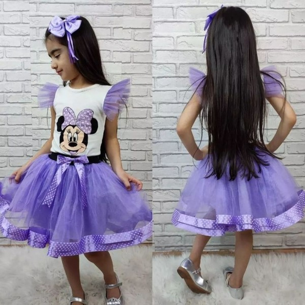 Tarzstil Kız Çocuk Minnie Mouse Tütü Etekli Takım Kız Çocuk Giyim Takımı Fiyatı
